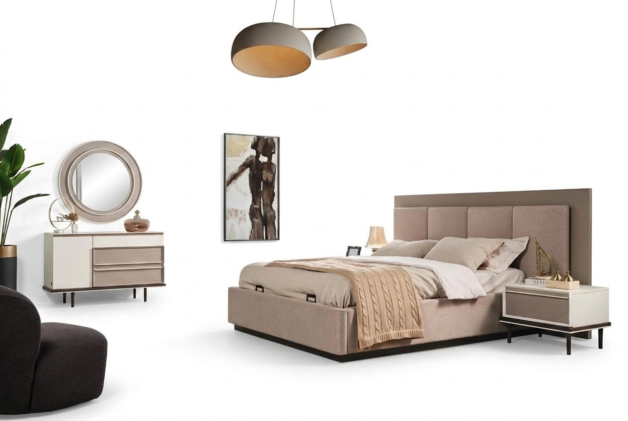 Schlafzimmer Set Bett 2xNachttische Schminktisch Luxus 5tlg Design
