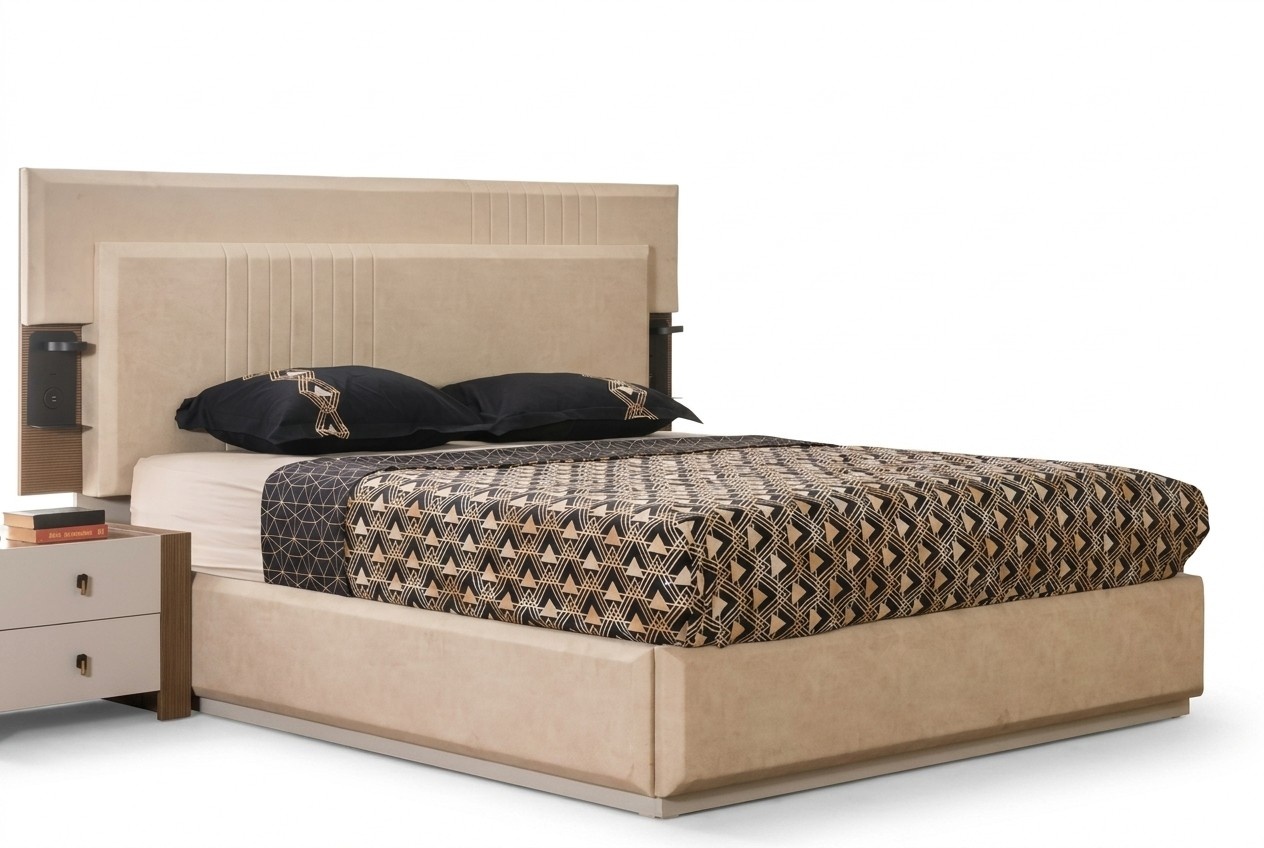 Schlafzimmer Set Bett mit 2x Nachttische Komplett luxus Einrichtung Moderne