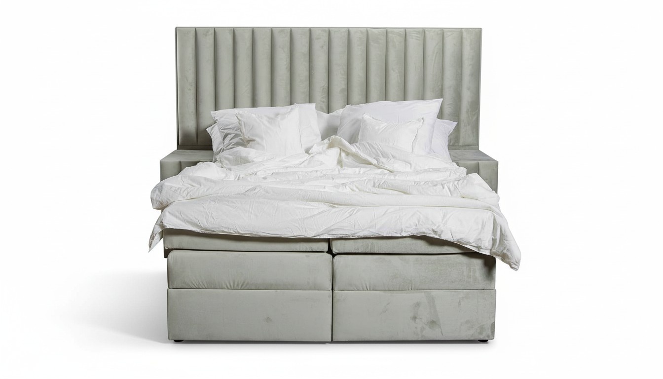 Schlafzimmer Set Bett Nachttisch 3 tlg Design Modern Luxus Betten Grau