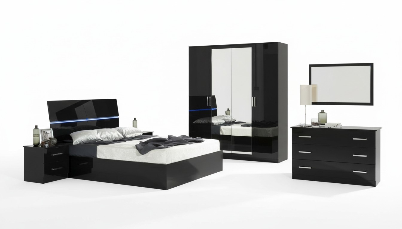 Schlafzimmer Set Komplett Kommode Bett Kleiderschrank Betten Nachtkonsole