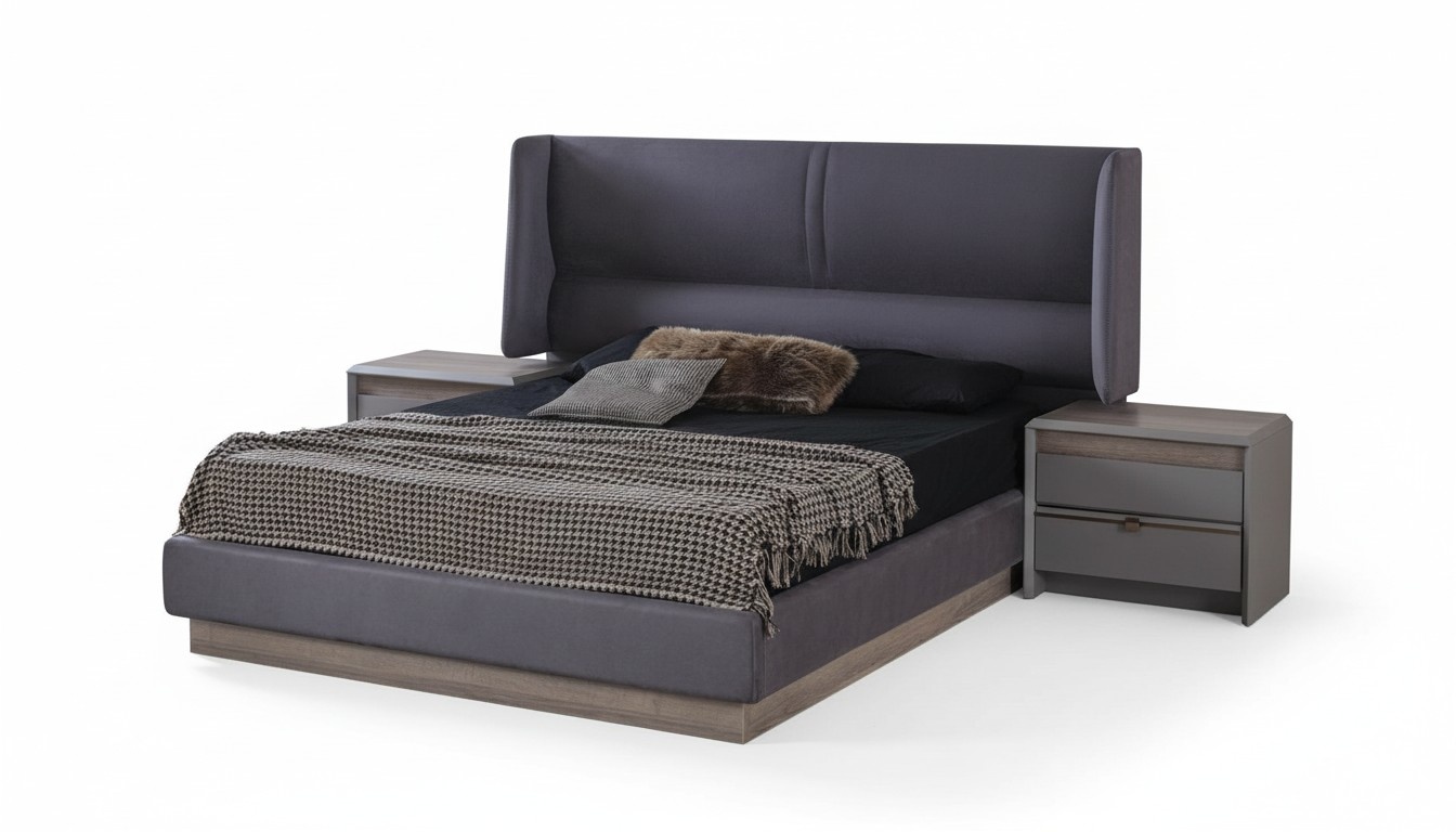 Schlafzimmer Set Luxus Komplettes Bett 2x Nachttisch Modern 3tlg Neu