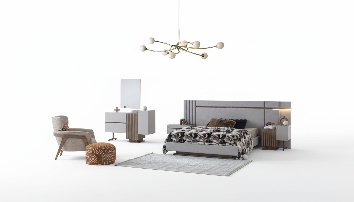 Schlafzimmer Set Luxus Komplettes Bett +2x Nachttische 3tlg. Modern Set Neu