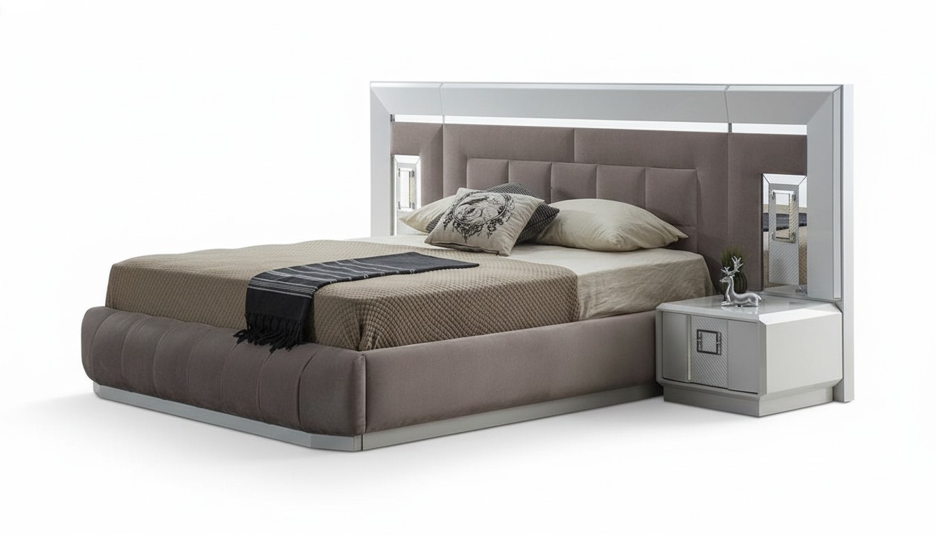 Schlafzimmer Set Luxus Komplettes Bett 2x Nachttisch Modern Möbel 3tlg Neu