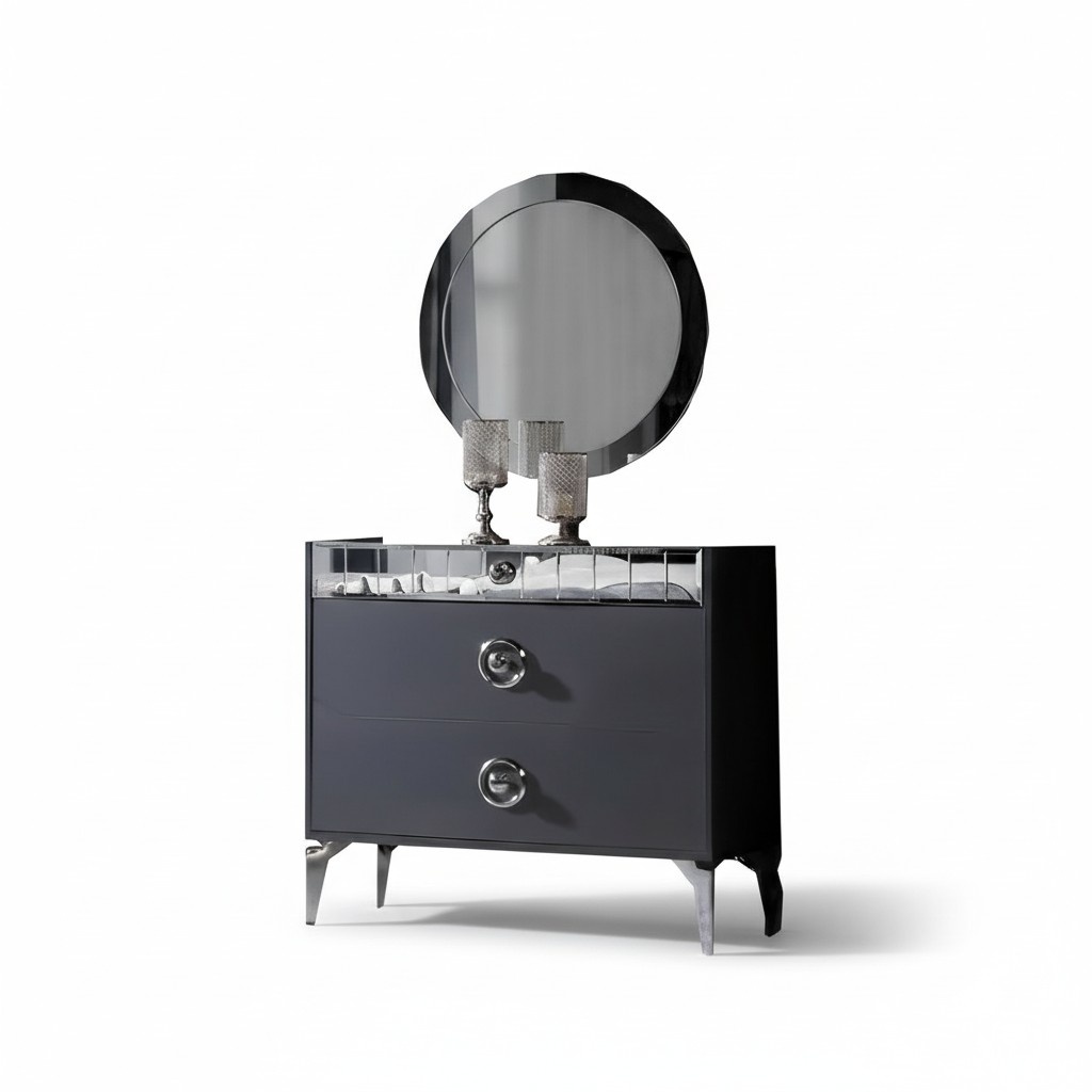 Schlafzimmer Set Schminktisch Spiegel Komplettset 2tlg Moderne Glasfläche Möbel