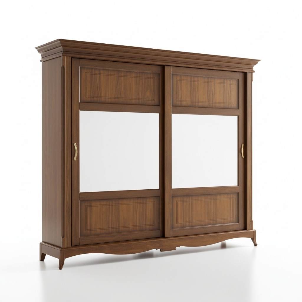 Schlafzimmermöbel Kleiderschrank mit Spiegel Massivholz Design Italien