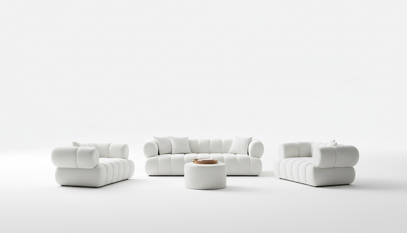 Schlichtes Design – Sofa-Set und Sessel für Ihr Zuhause