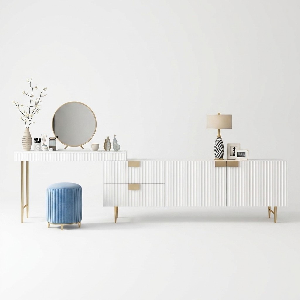 Schmink Tische Konsolen Tisch Spiegel + Kommode Side Board Schlaf Zimmer