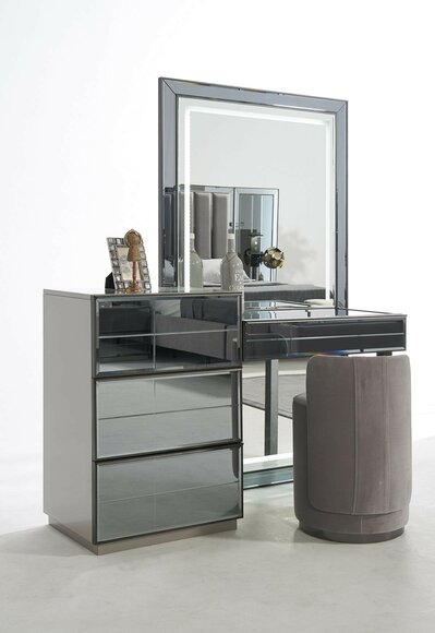 Schminktisch Set Konsole Schlafzimmer Möbel Design Hocker Luxus Tisch Holz 2tlg