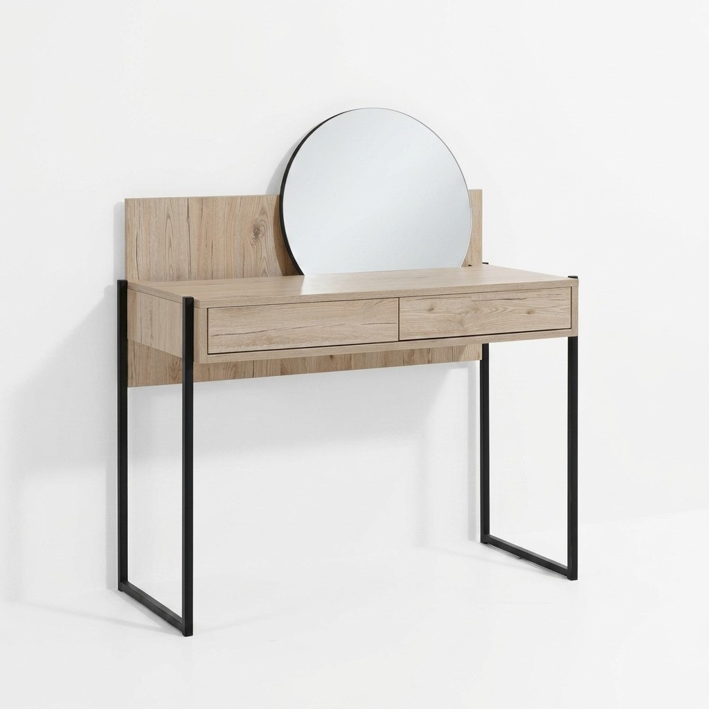 Schminktisch Beige Schlafzimmer Spiegel Möbel Design Elegantes Luxus
