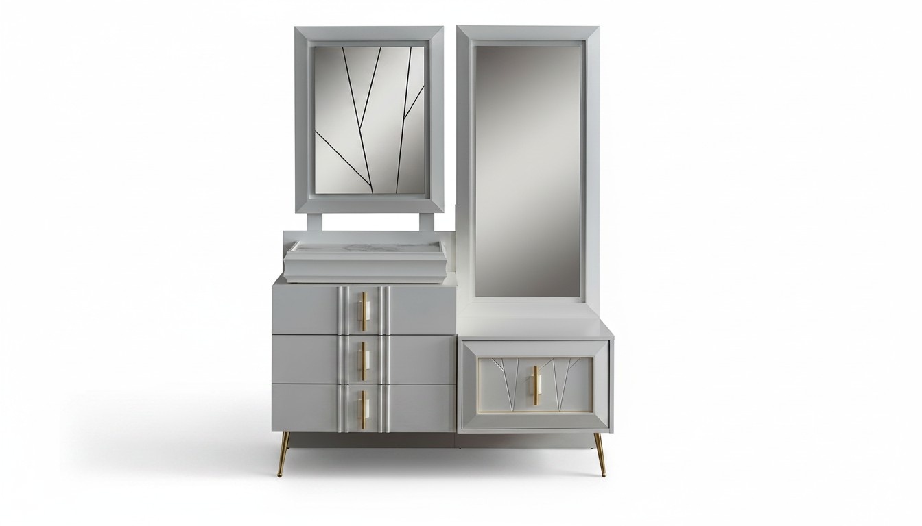 Schminktisch mit Spiegel Luxus Konsole Exclusive Schlafzimmer set 2tlg