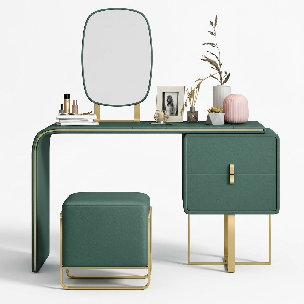 Schminktisch mit Spiegel Luxus Konsole Kommode Schlafzimmer Neu 2tlg