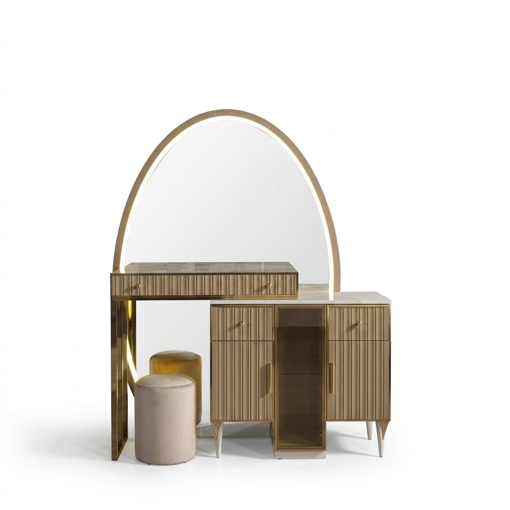 Schminktisch mit Spiegel modern Holz Kosmetiktisch Schlafzimmer