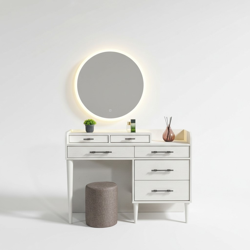 Schminktisch modern Holz Schlafzimmer Kosmetiktisch mit Spiegel