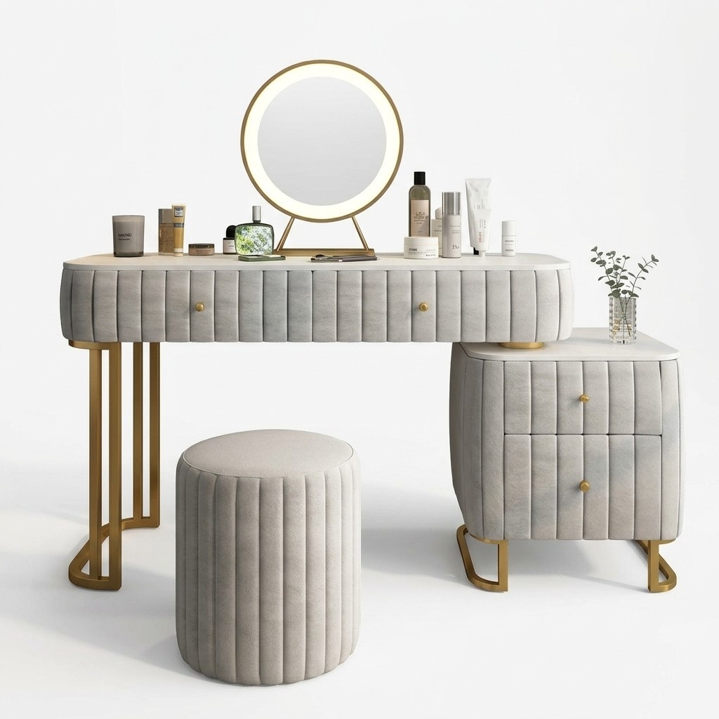 Schminktisch Spiegel Hocker Komplett Kommode Schlafzimmer Luxusmöbel