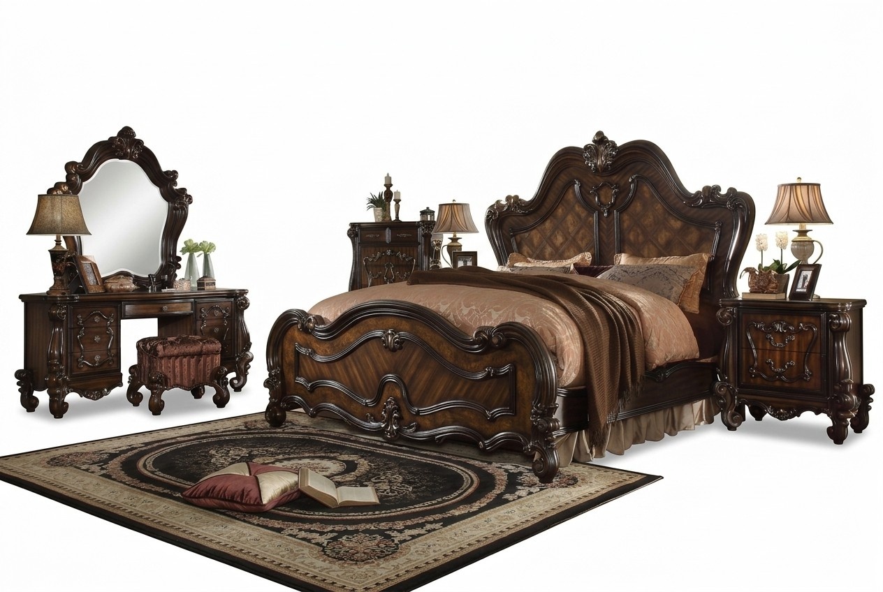 Schminktisch Spiegel Hocker Luxus Konsole Kommode Schlafzimmer Barock