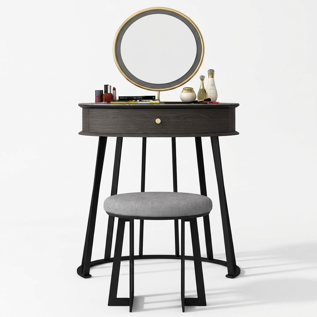 Schminktisch Spiegel Stuhl Luxus Konsole Kommode Schlafzimmer 2tlg.