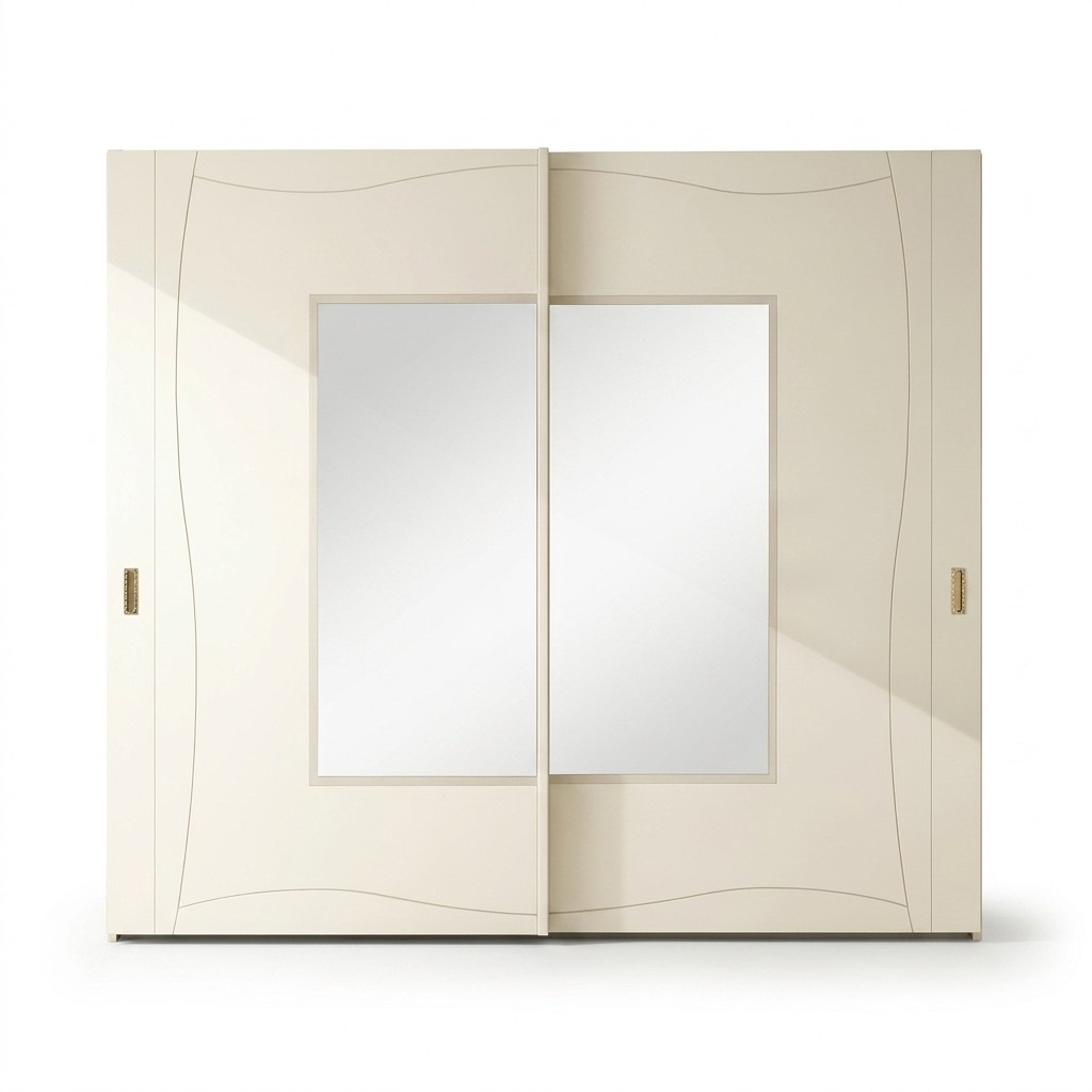 Schränke Kleiderschrank mit Schiebetüren Schlafzimmer Schrank Wand Holz Design