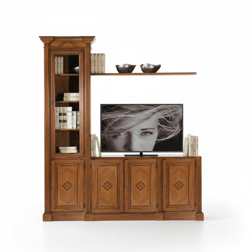 Schrank Vitrine Holz Wohnzimmer Möbel TV Schrankwände Moderne Design Wohnwand