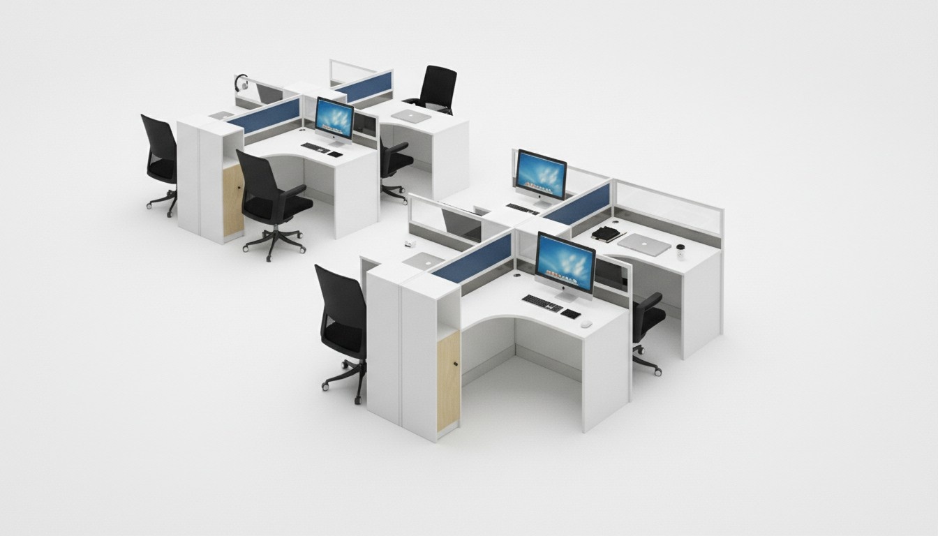 Schreibtisch 4er Bürotisch Tisch Arbeitstisch Möbel Counter call center möbel