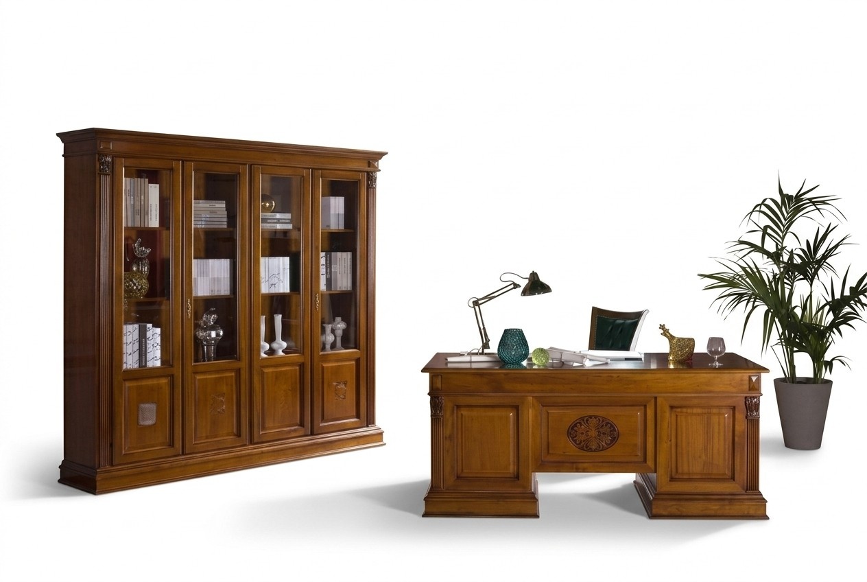 Schreibtisch Büro Tisch Edle Holz Tische Barock Rokoko Antik Stil 185x90cm Neu