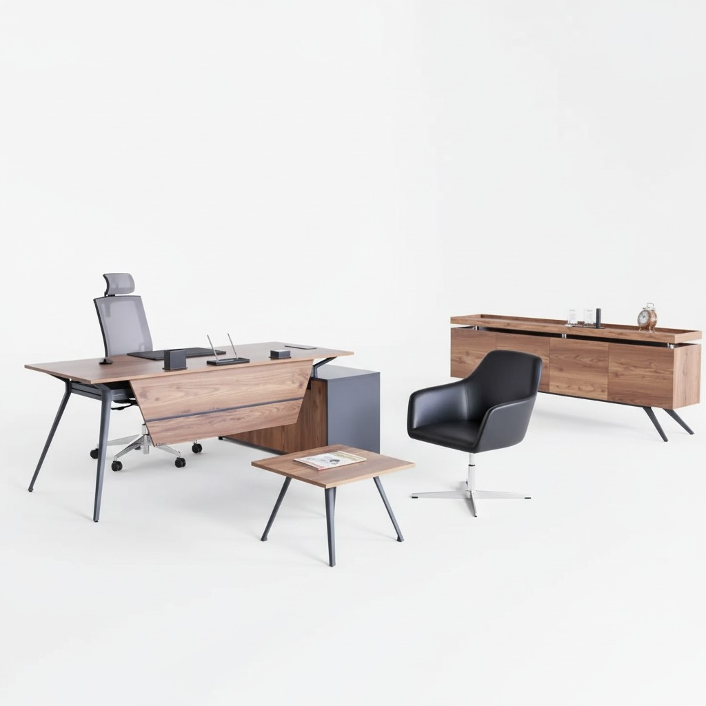 Schreibtisch Couchtisch Sideboard Büro Arbeitszimmer Braun Modern Holz