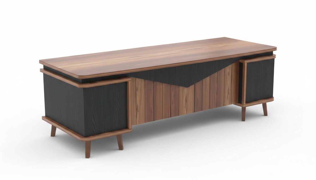 Schreibtisch Groß Bürotisch Arbeitstisch Büromöbel Tisch Holz Braun