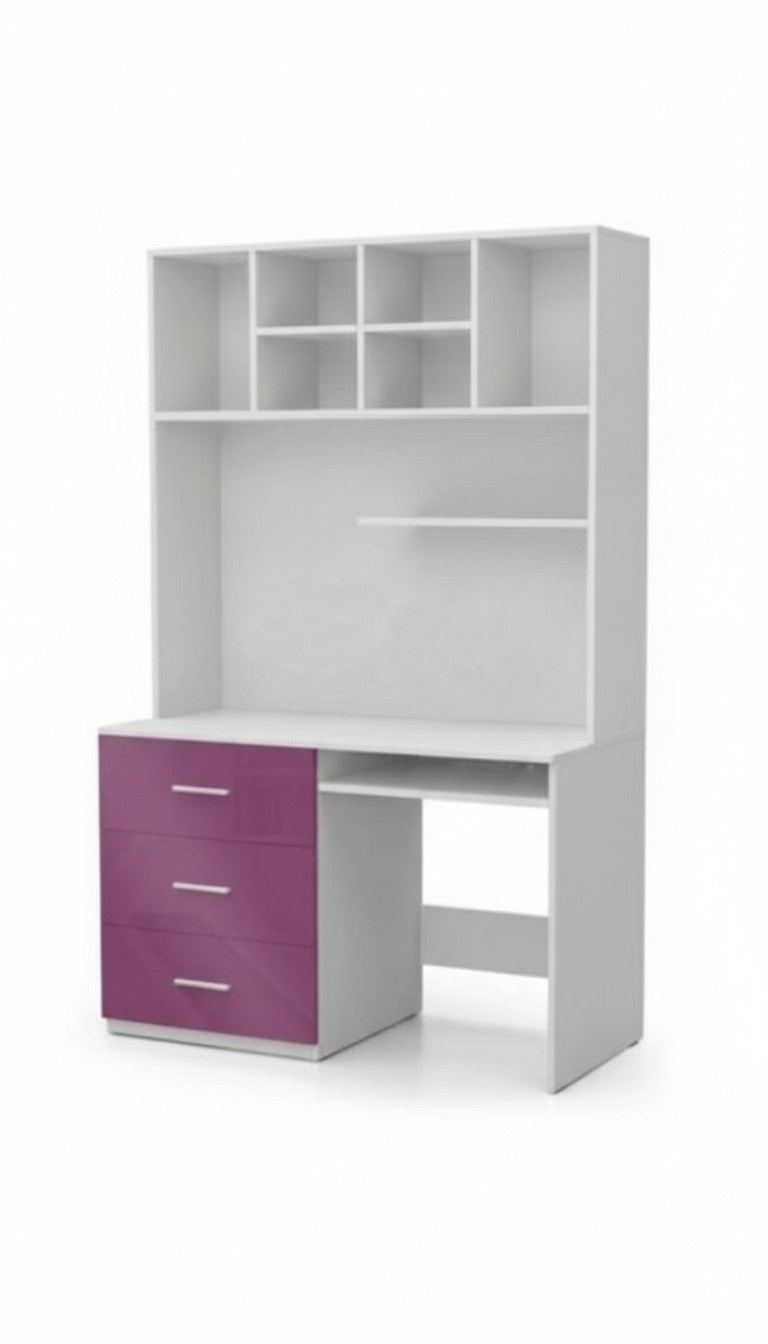 Schreibtisch Hochglanz Lila Tisch Büro Kinderzimmer Jugendzimmer Tische Neu