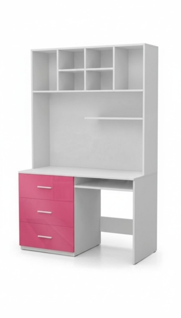 Schreibtisch Hochglanz Rosa Tisch Kinderzimmer Jugendzimmer Mädchen Tische Neu