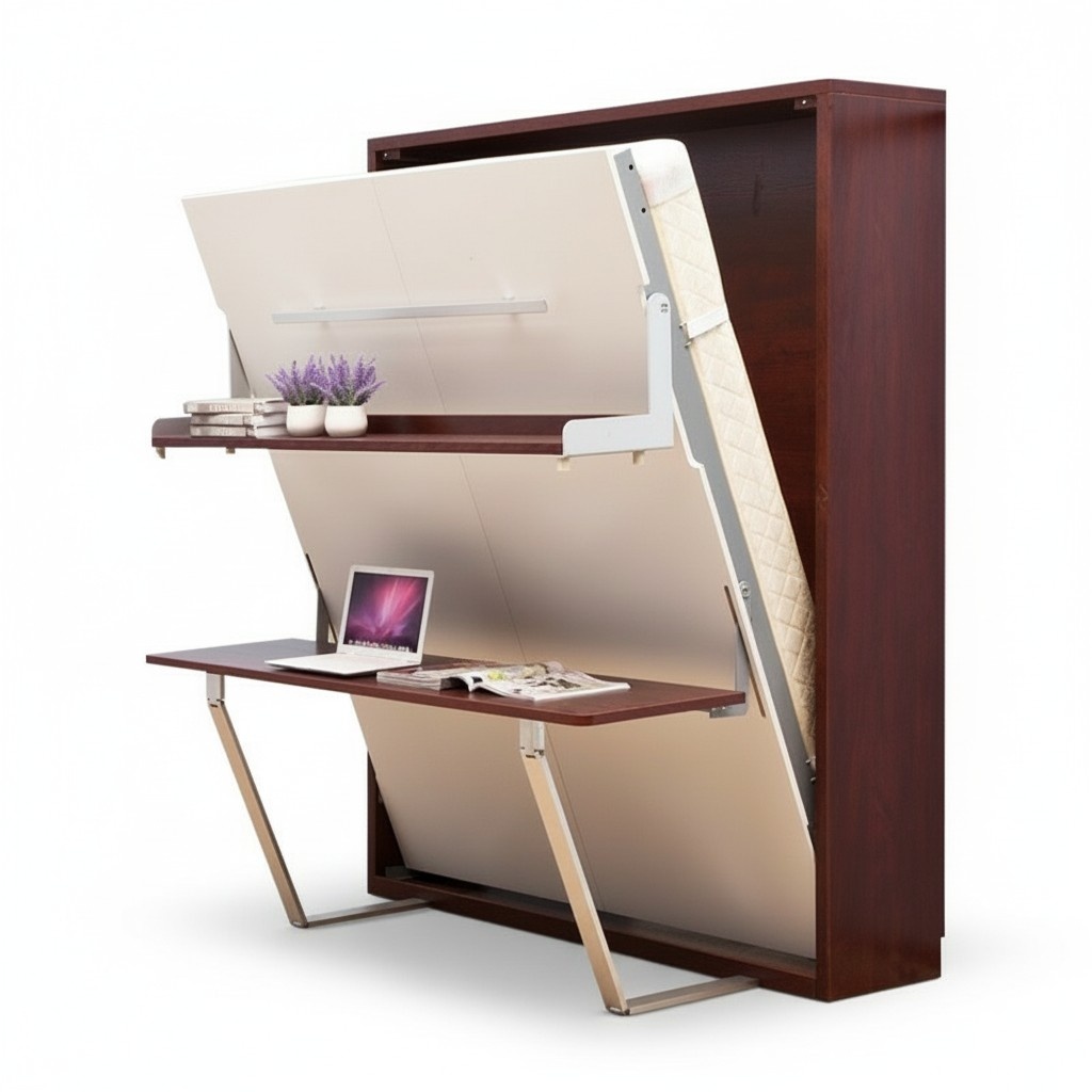 Schreibtisch Regal Bett 2in1 Funktions Schrankbett Möbel Tisch Wandbett Betten