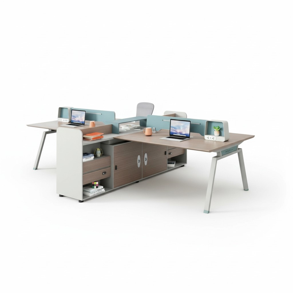 Schreibtischsystem Bürotisch Workstation Co Working Tisch Insel Teamarbeitsplatz