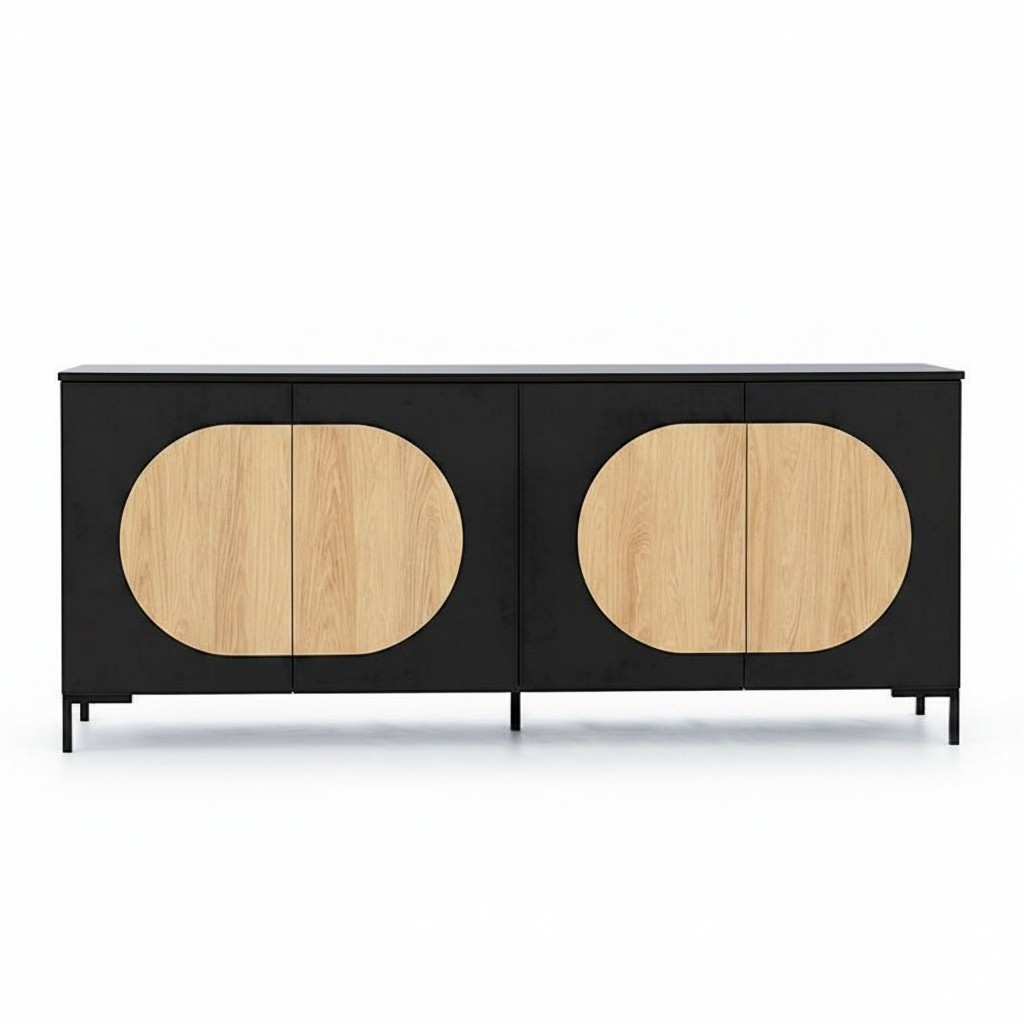 Schwarz-Braune Kommode Schlafzimmer Designer Kommode Edle Anrichte