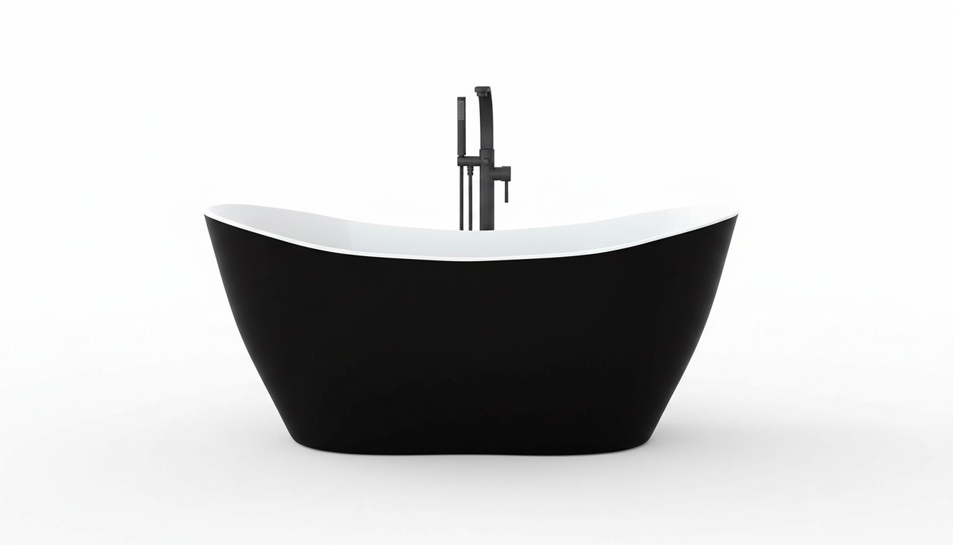 Schwarze Designer Badewanne Freistehende Luxus Wanne in Schwarz Wannen Bad Acryl