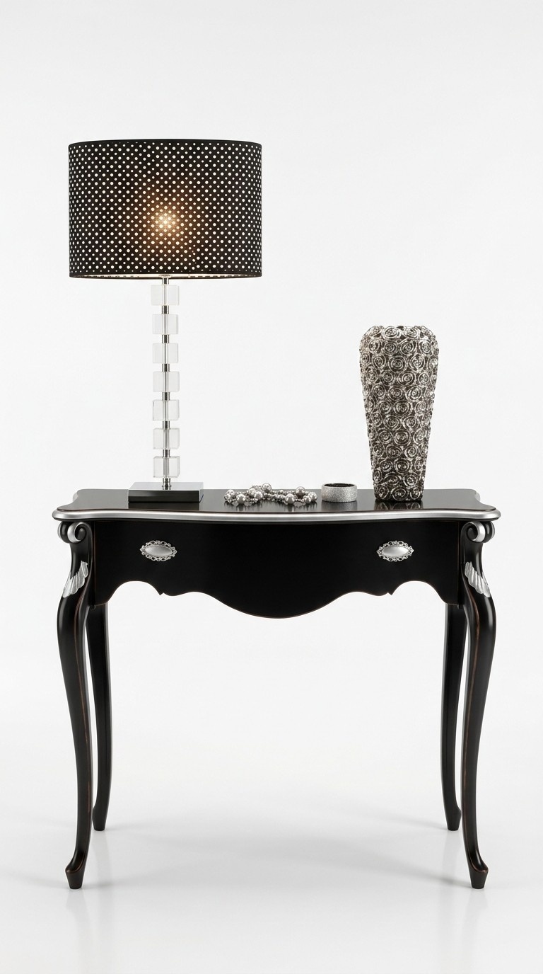 Konsolentisch Schwarze Konsole Design Italienische Möbel Barock Holz