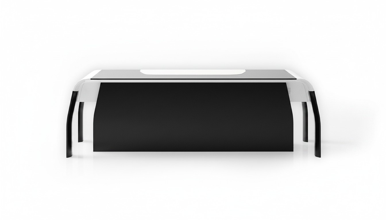 Schwarzer Holzschreibtisch modern elegant für Büro und Home Office