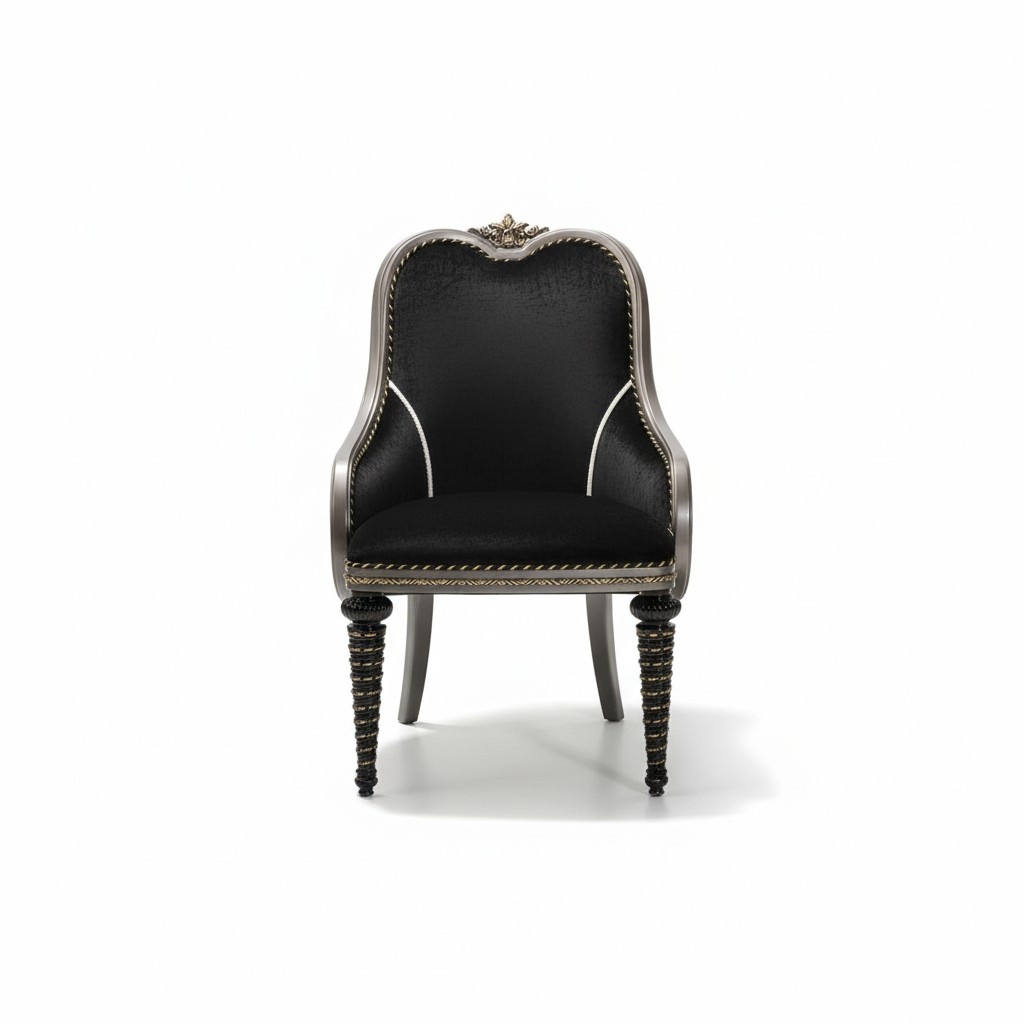 Schwarzer Holzstuhl im eleganten Design für Zuhause Büro Café