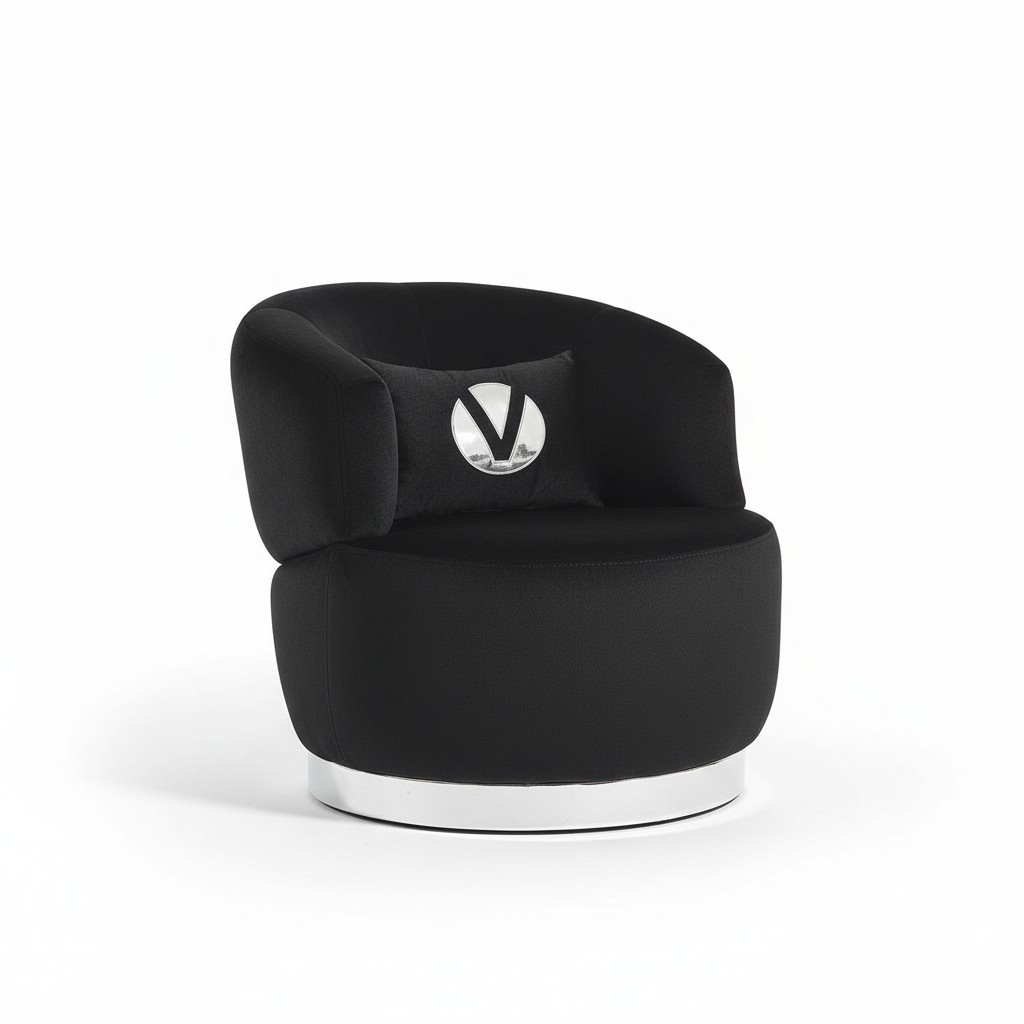 Schwarzer Sessel 1sitz textil wohnzimmer luxus neues design sessel sessel modern