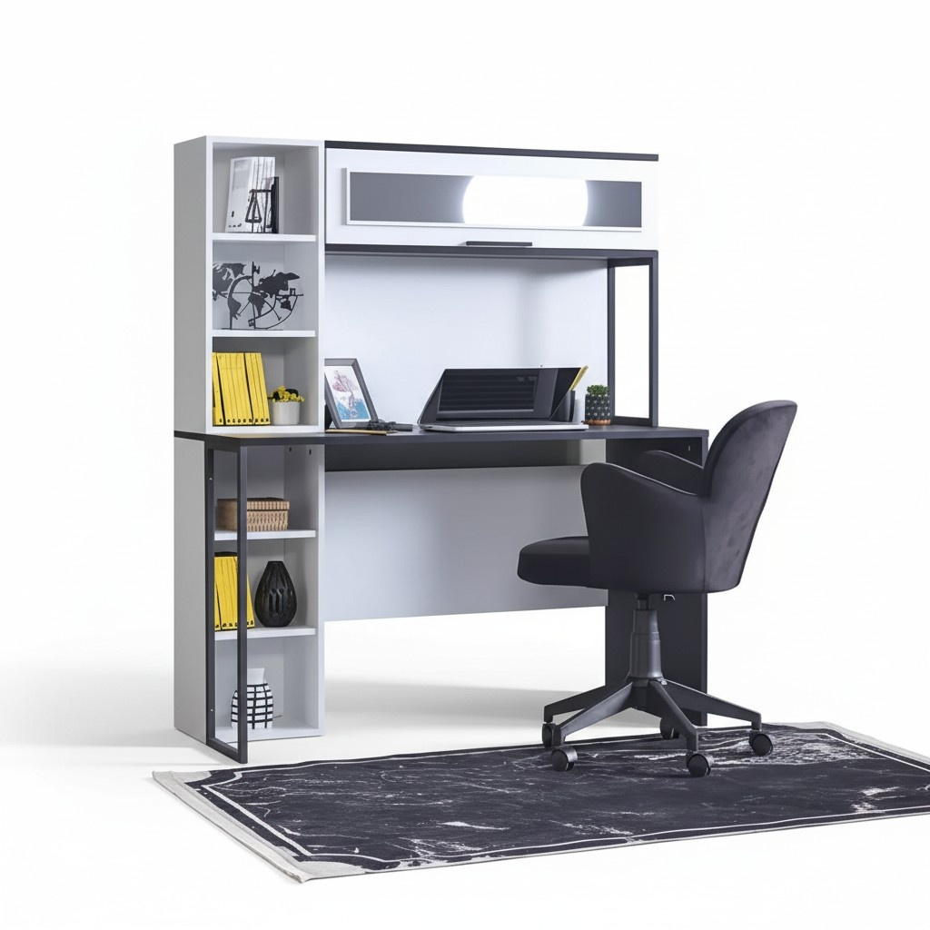 Sekretär Schreibtisch Tisch 130x60x171 Schreibtische Tische Möbel Holz Computer