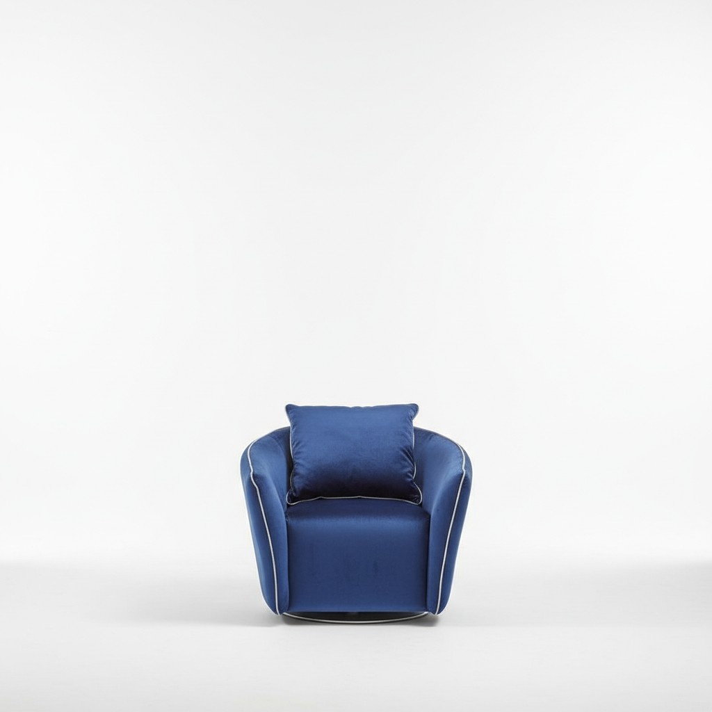 Sessel 1 Sitzer Blau Wohnzimmer Luxus Design Italienische Möbel Elegantes Neu