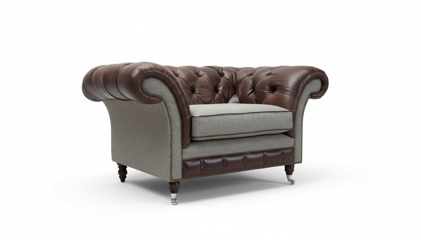 Sessel 1 Sitzer Relax Polster Fernseh Chesterfield Textil Sofa Couchen