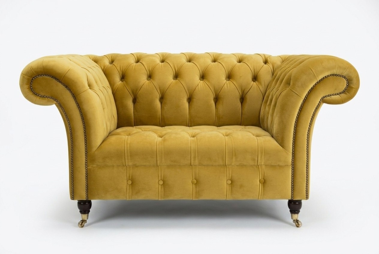 Sessel Chesterfield Sitz Textil Stoff Kunstleder Leder Couch Polster Einsitzer