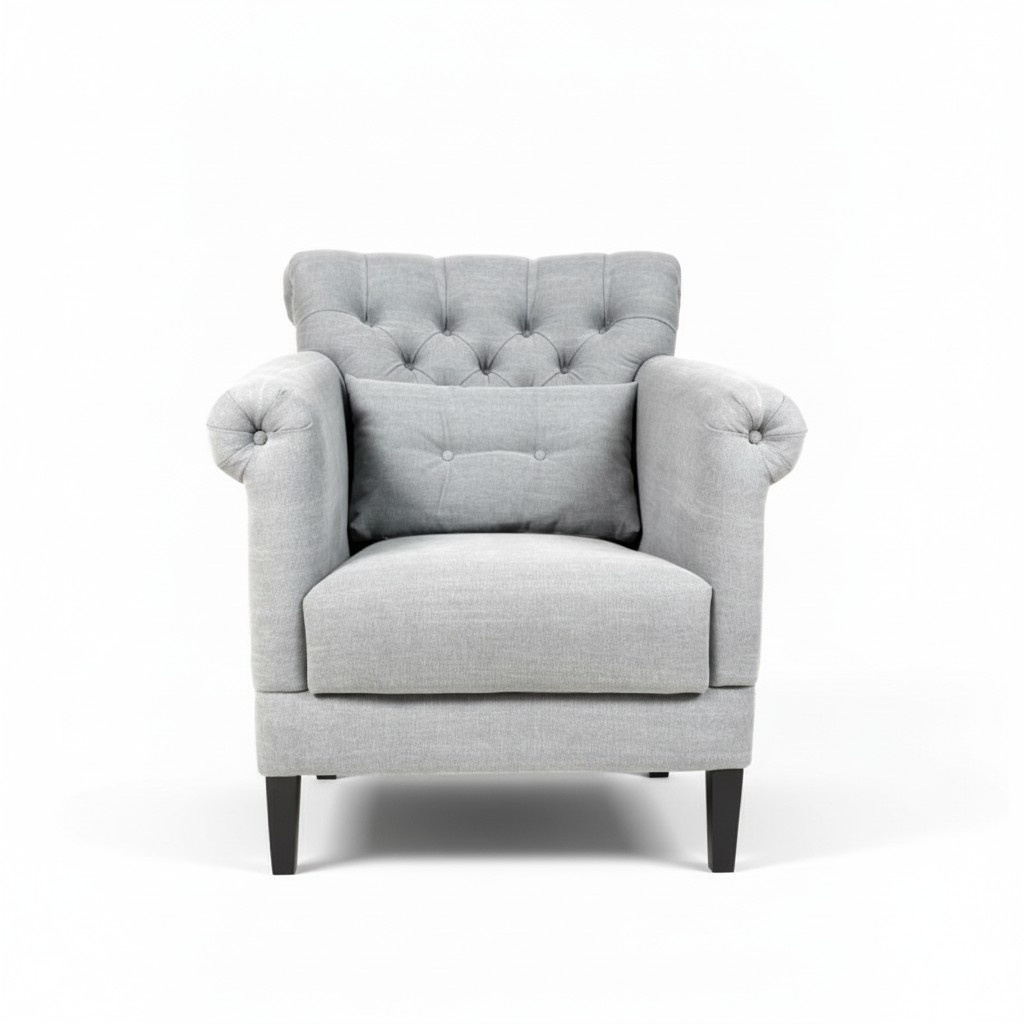Sessel Club Lounge Designer Stuhl Polster Sofa 1 Sitzer Relax Fernseh Grau