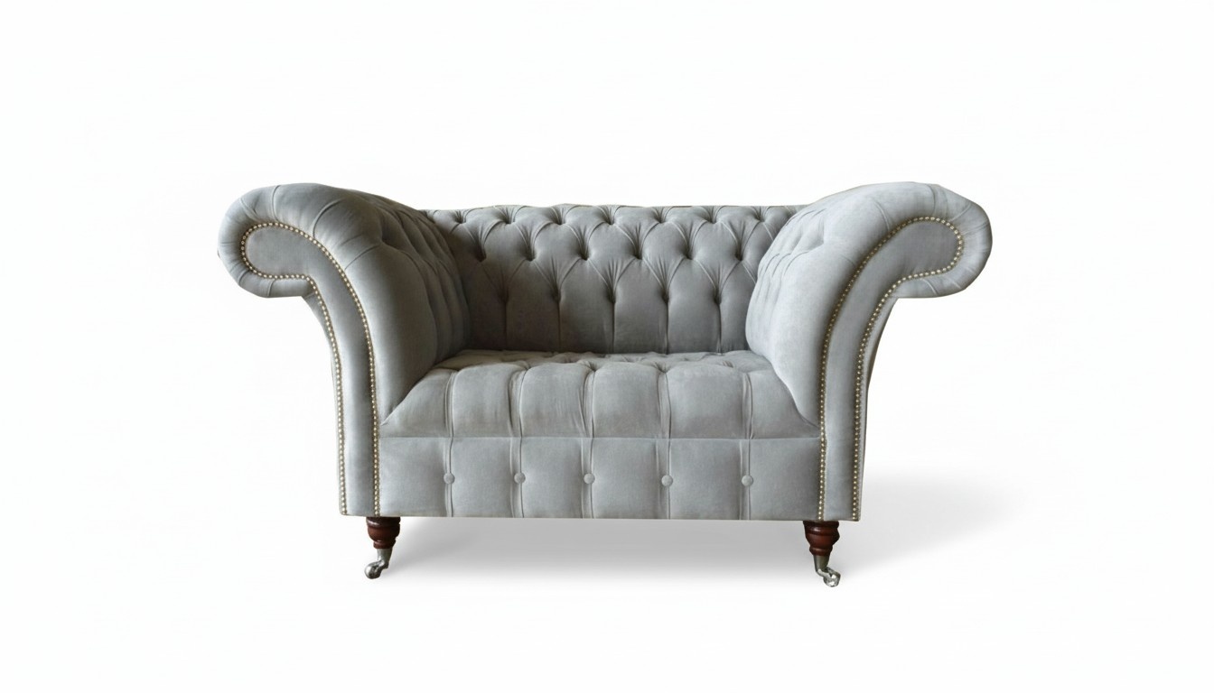 Sessel Couch Polster Sofa Textil Chesterfield Couchen 1,5 Sitzer Einsitzer