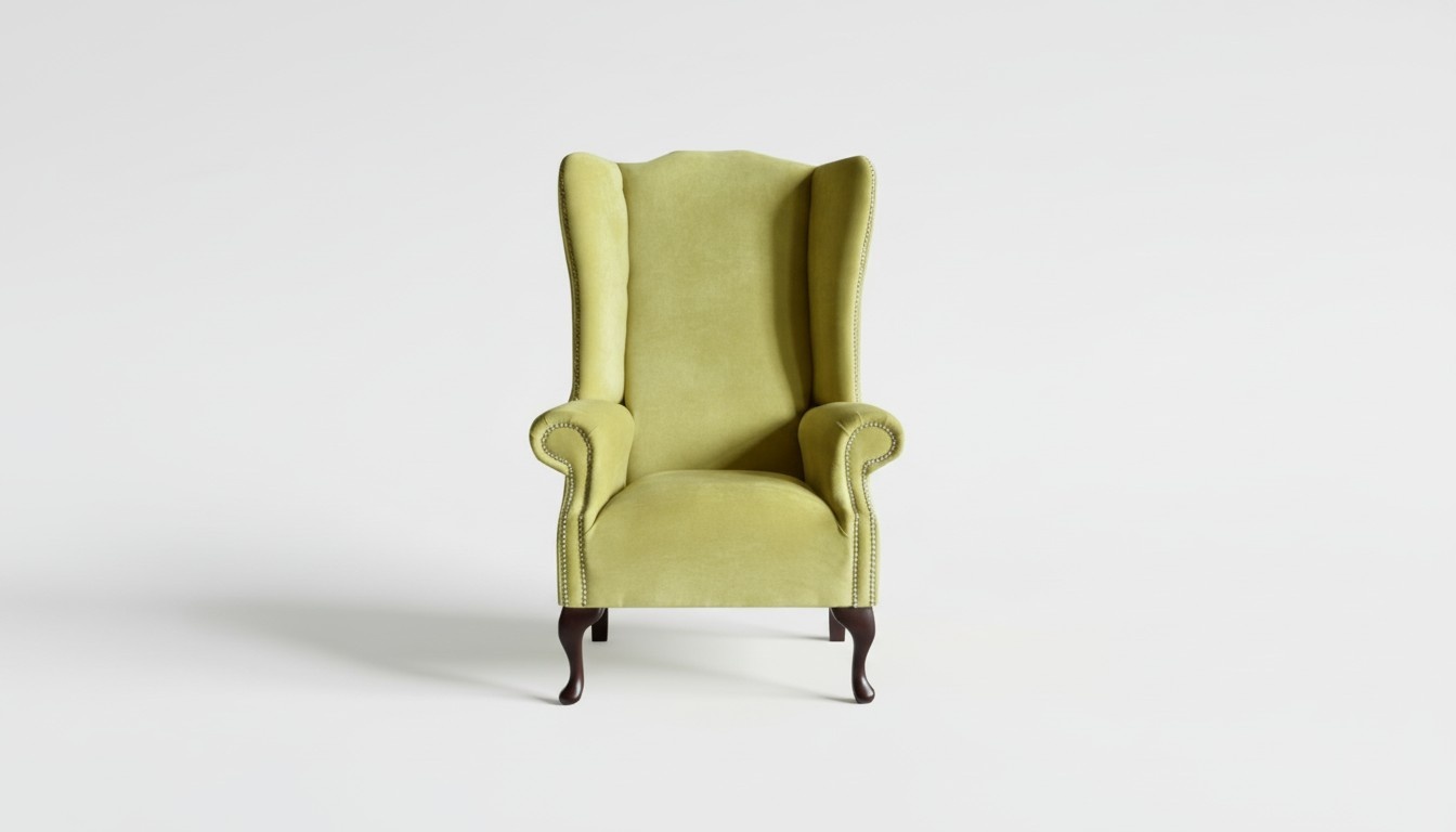 Sessel Gelb Textil Stoff Ohrensessel Möbel Neu Wohnzimmer Modern Luxus