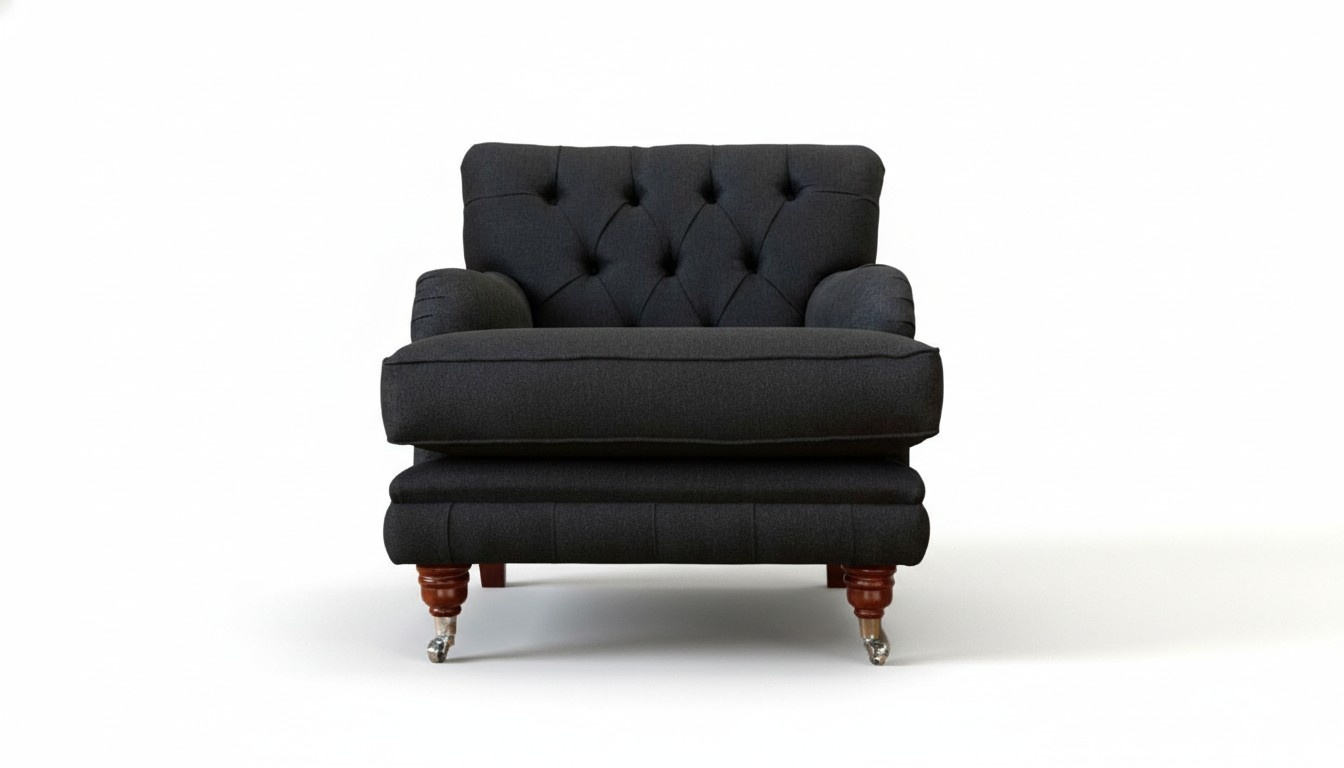Sessel Luxus Einsitzer Couch Textil Polster Möbel Couchen Schwarz Stoff