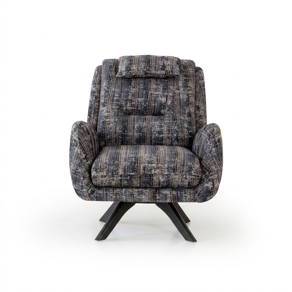 Sessel Modern Grau Wohnzimmer Sitzmöbel Textil Luxus Design Möbel Lounge Club