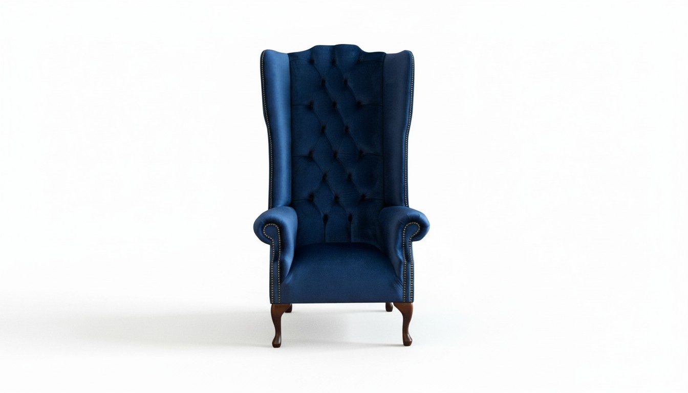 Sessel Ohrensessel Chestefield Stuhl Sitz Polster Couch Lounge Samt Textil Neu