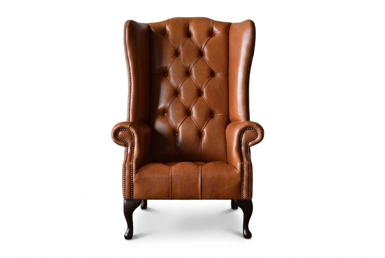 Sessel Ohrensessel Chesterfield Luxus Sitzer Wohnzimmer Braun