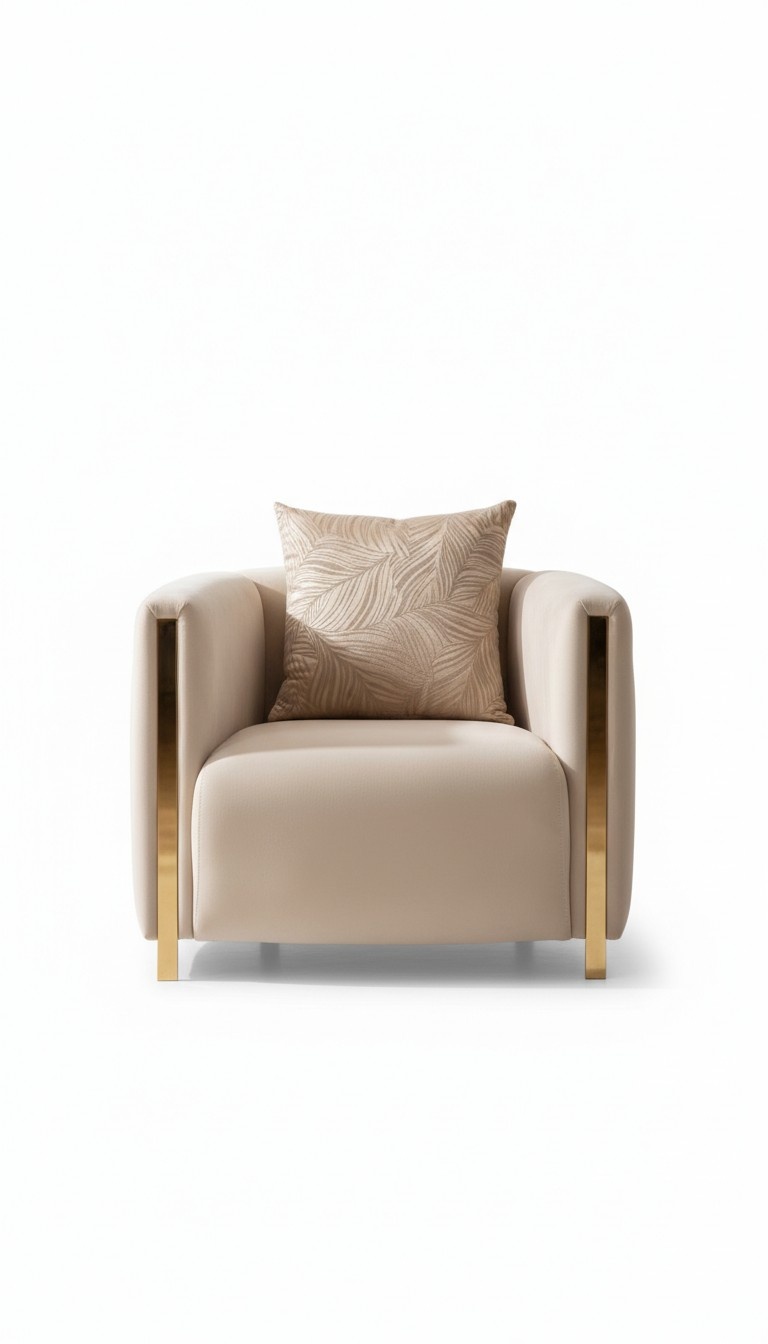 Sessel Polster Sitzer Design Couch Sessel Relax Stoff Lounge Luxus Wohnzimmer