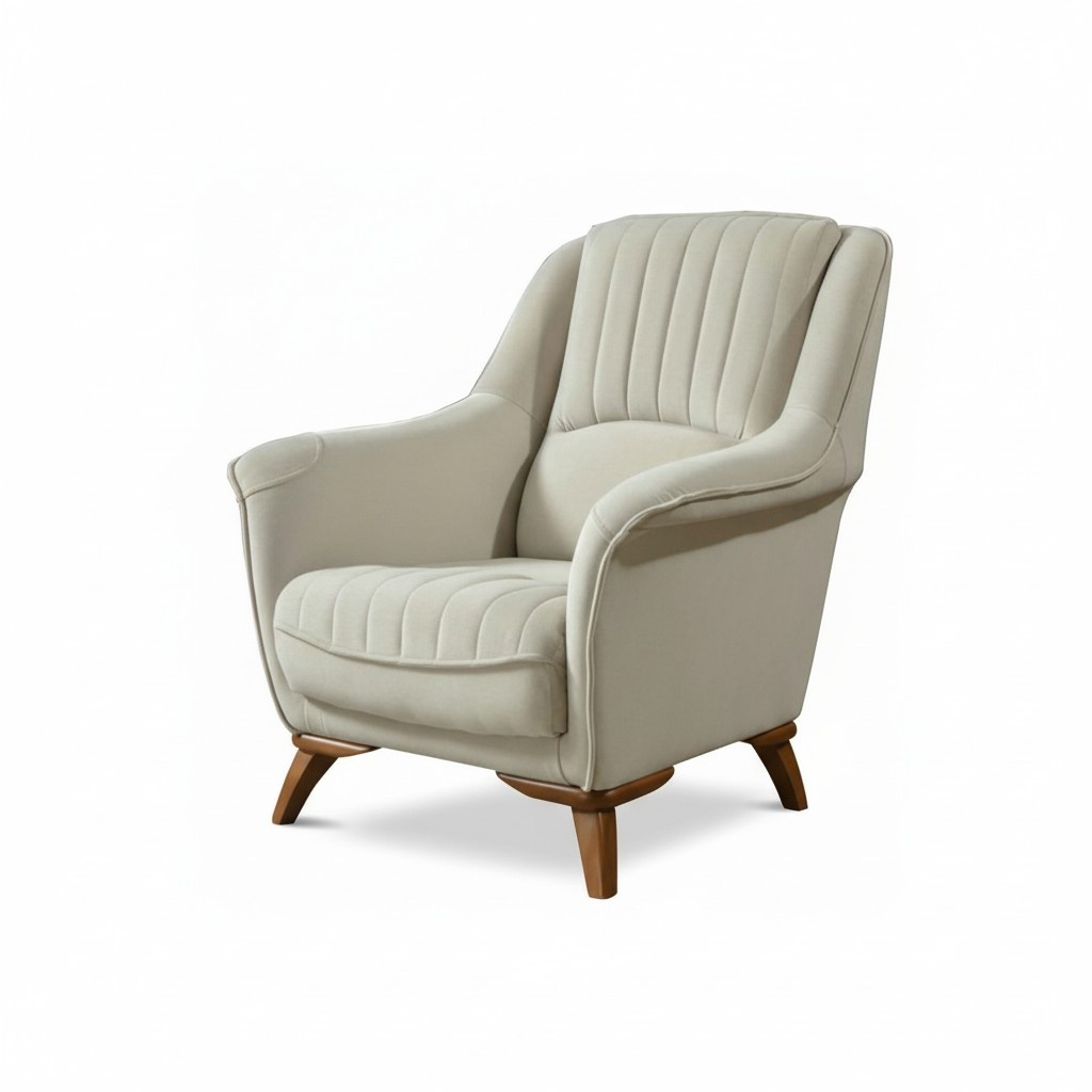 Sessel Sitz Klassisch Design Wohnzimmer Polster Einsitzer Relax Weiß