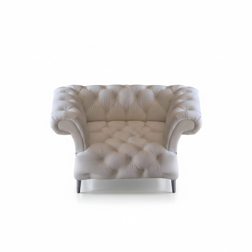 Sessel Weiß Chesterfield Polstermöbel Leder Sitz Modern Einrichtung Neu Möbel